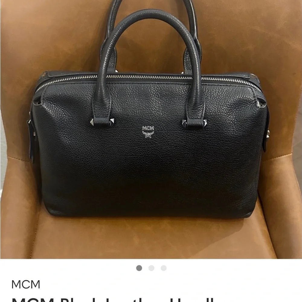 MCM Black Leather Briefcase - Unisex